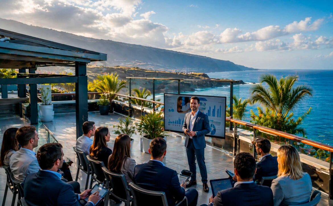 evento corporativo en Tenerife con vistas al mar